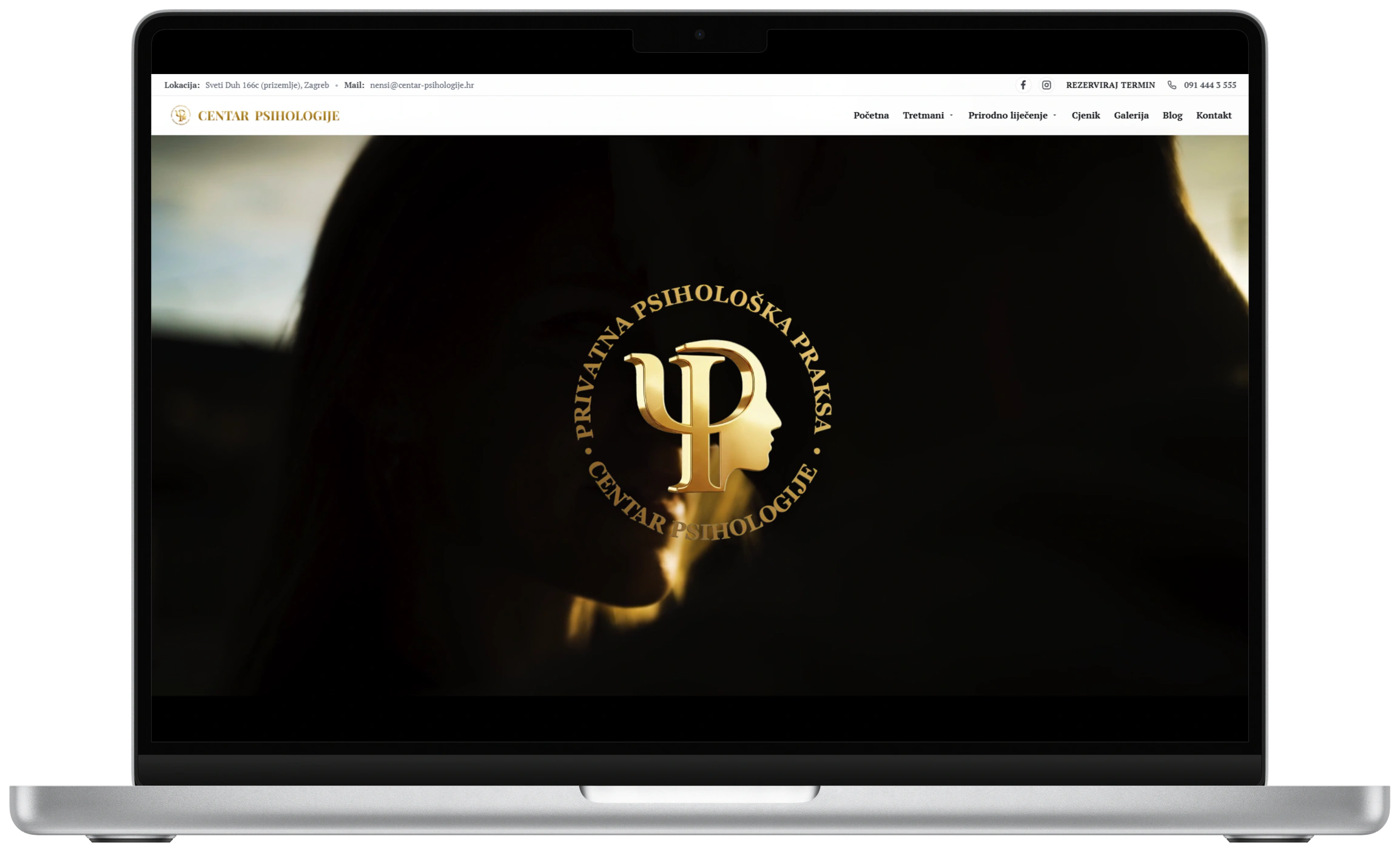 Centar Psihologije desktop mockup
