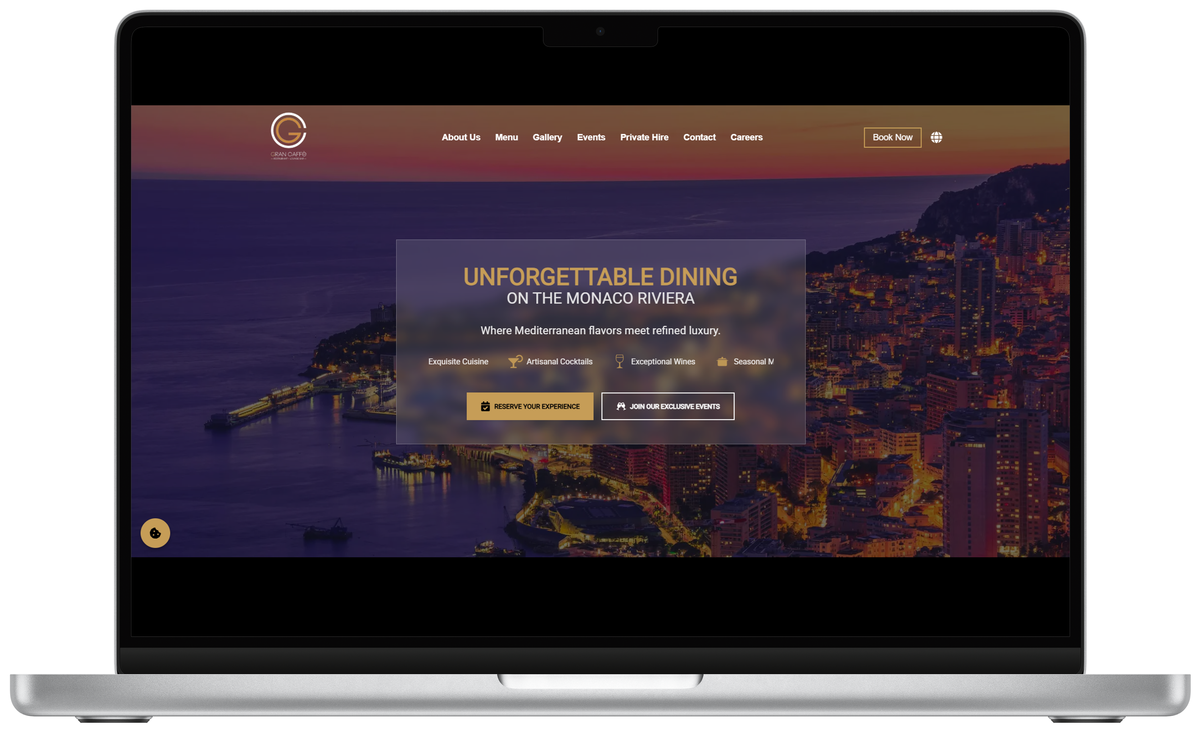 Gran Caffe Monaco desktop view