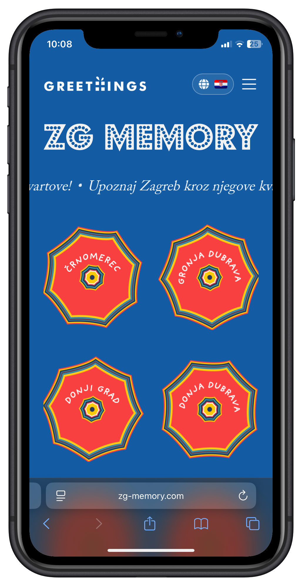 ZG Memory mobile view